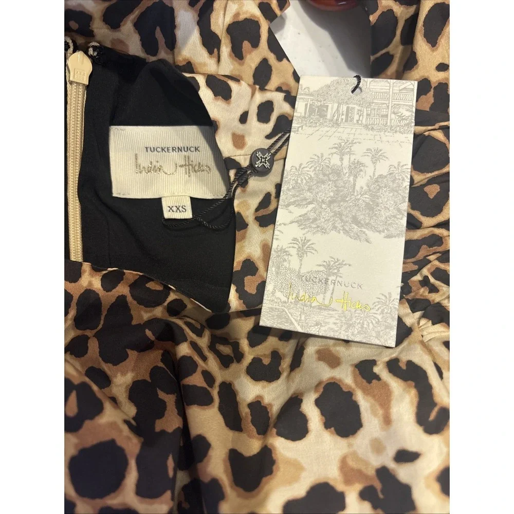 Tuckernuck  X India Hicks Womens Leopard Domino Mini Dress XXS Mob Wife Revenge